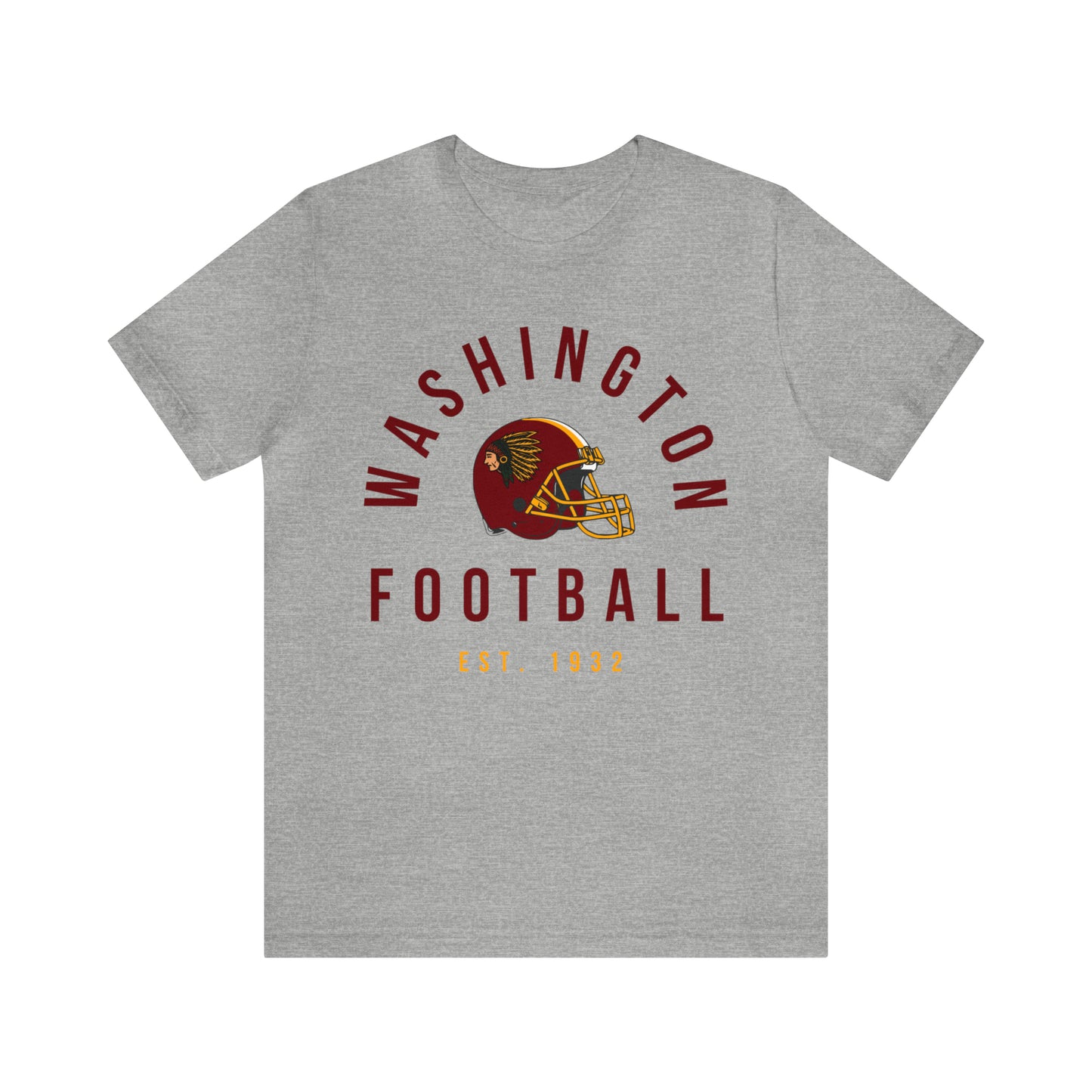 Throwback Washington Redskins Short Sleeve T-Shirt - Vintage Football Tee - Retro Commanders 70's, 80's, 90's - Design 2