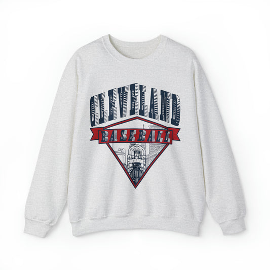 Guardian Bridge Design - Vintage Style Unisex Cleveland Baseball Crewneck Sweatshirt