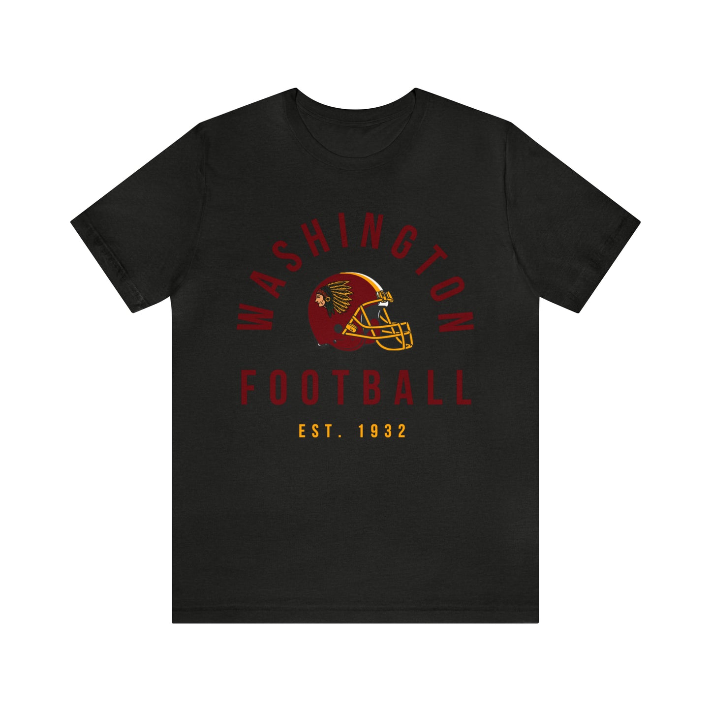 Throwback Washington Redskins Short Sleeve T-Shirt - Vintage Football Tee - Retro Commanders 70's, 80's, 90's - Design 2