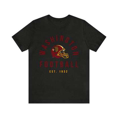 Throwback Washington Redskins Short Sleeve T-Shirt - Vintage Football Tee - Retro Commanders 70's, 80's, 90's - Design 2