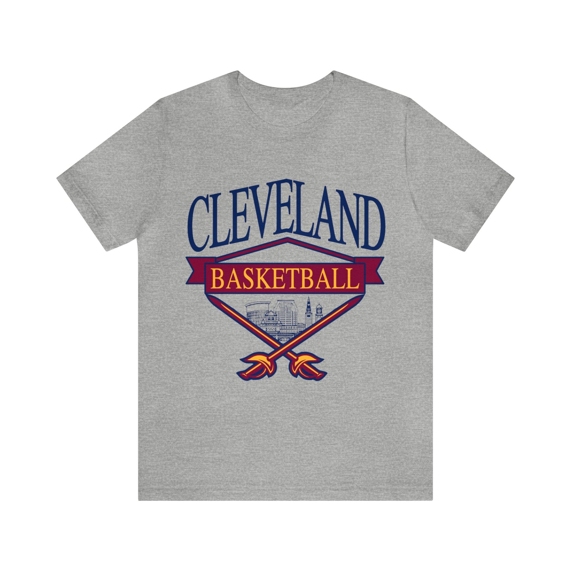 Vintage Cleveland Cavaliers Basketball T-Shirt Wine & Gold - NBA Basketball Unisex Short Sleeve Tee