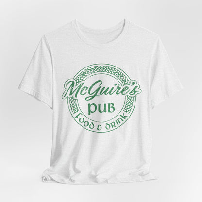 Men's Unisex Guinness Pub Ringer Tee —Faded Green McGuire's Logo
