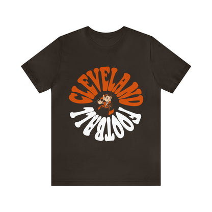 Hippy Cleveland Browns T-Shirt - Vintage Brownie Elf Cleveland Browns NFL Football Short Sleeve Tee - Retro Fan Gear Apparel Teem - Design 6