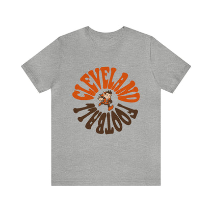 Hippy Cleveland Browns T-Shirt - Vintage Brownie Elf Cleveland Browns NFL Football Short Sleeve Tee - Retro Fan Gear Apparel Teem - Design 6