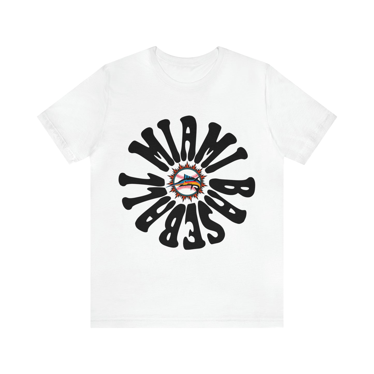 Retro Miami Baseball Throwback Tee - Vintage Baseball Unisex Short Sleeve T-Shirt