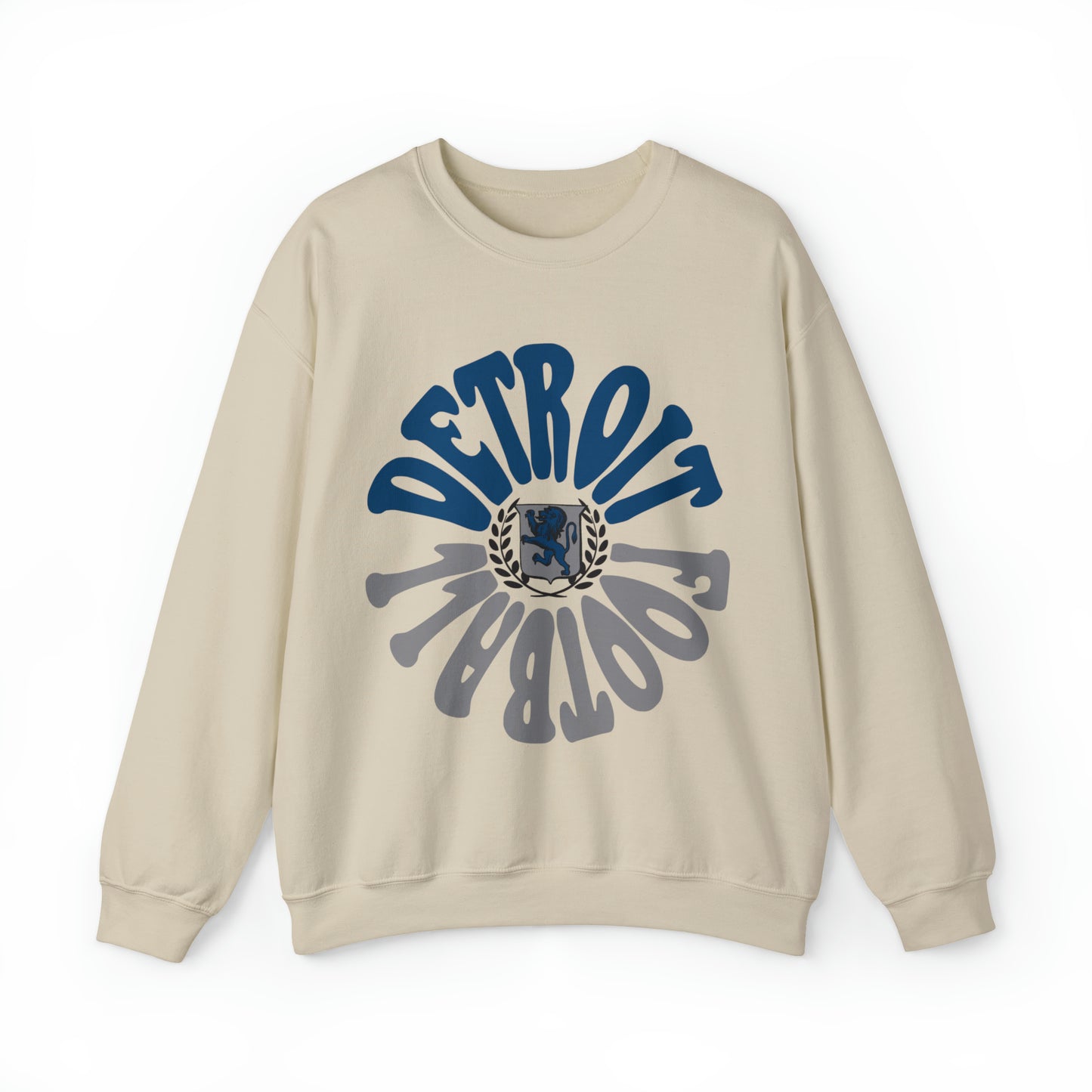 Hippy Style Detroit Lions Football Crewneck Sweatshirt - Men's & Women's Unisex Apparel - Design 2