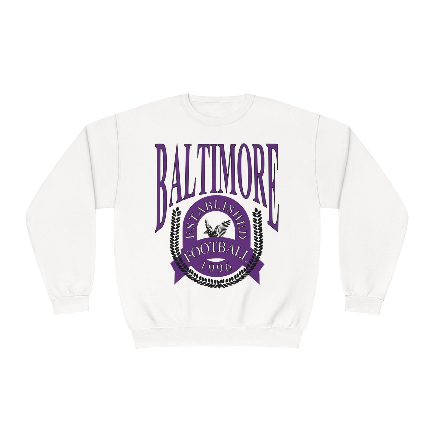 Baltimore Ravens Crewneck Sweatshirt - Vintage NFL Football Ravens Hoodie - Retro Men's & Women's Sweatshirt - Design 1