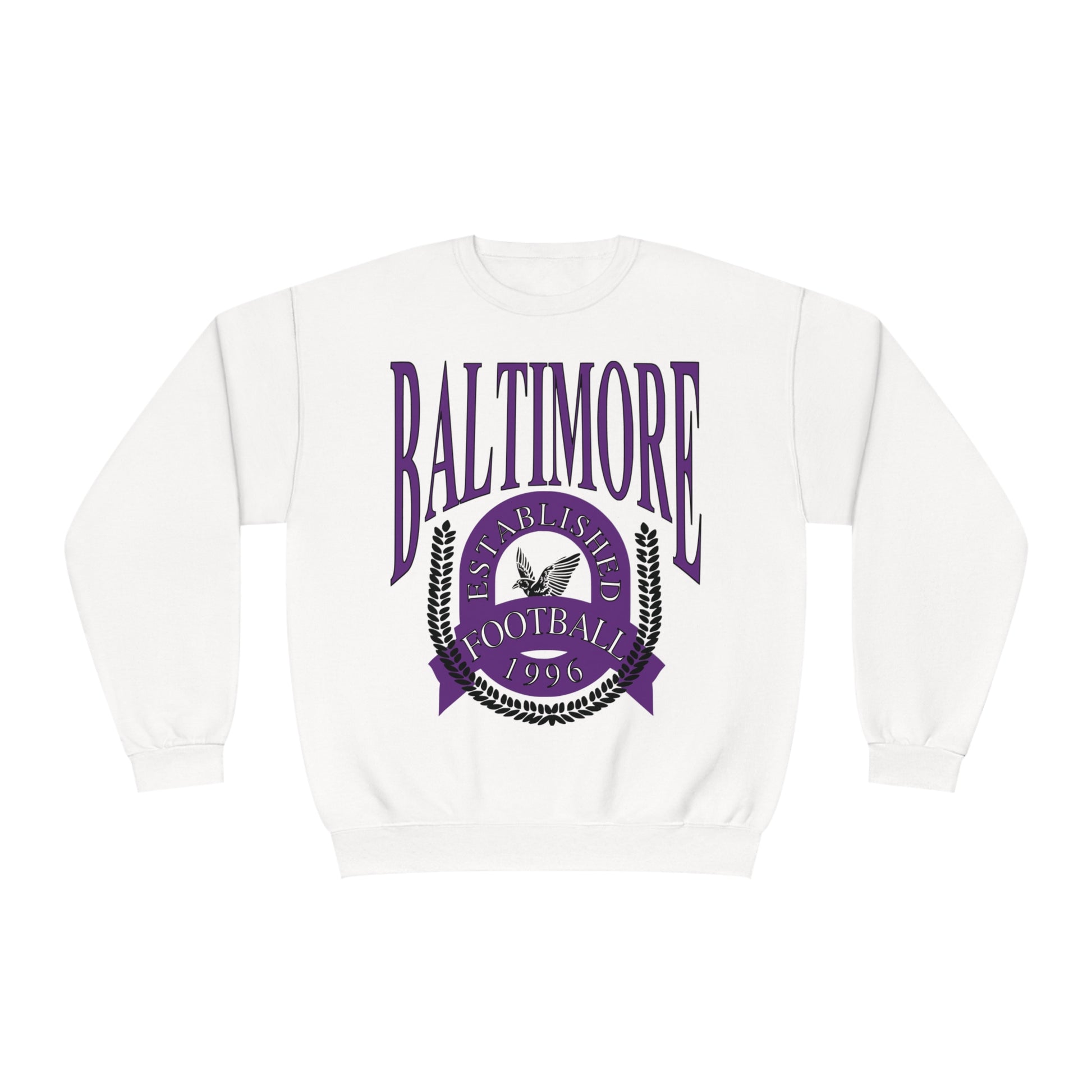 Baltimore Ravens Crewneck Sweatshirt - Vintage NFL Football Ravens Hoodie - Retro Men's & Women's Sweatshirt - Design 1