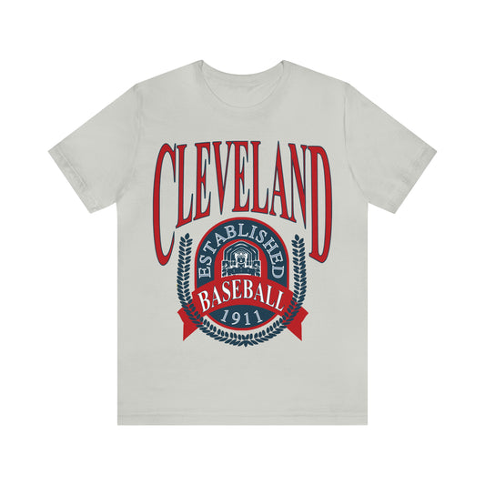 Throwback Cleveland Baseball Tee - Vintage Short Sleeve Unisex T-Shirt