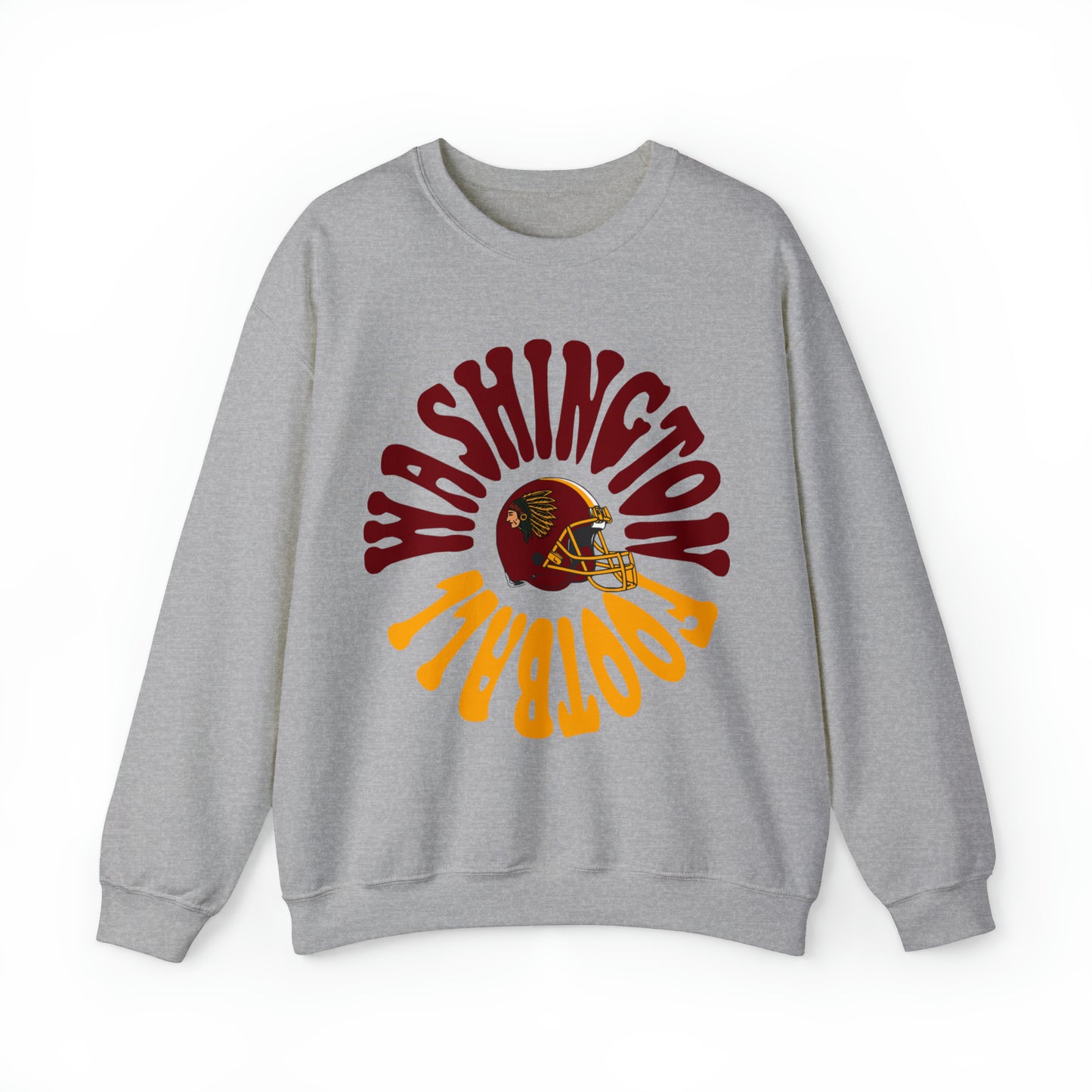 Hippy Style Washington Redskins Football Crewneck - Vintage Football Sweatshirt - Retro Commanders 70's, 80's, 90's - Design 2