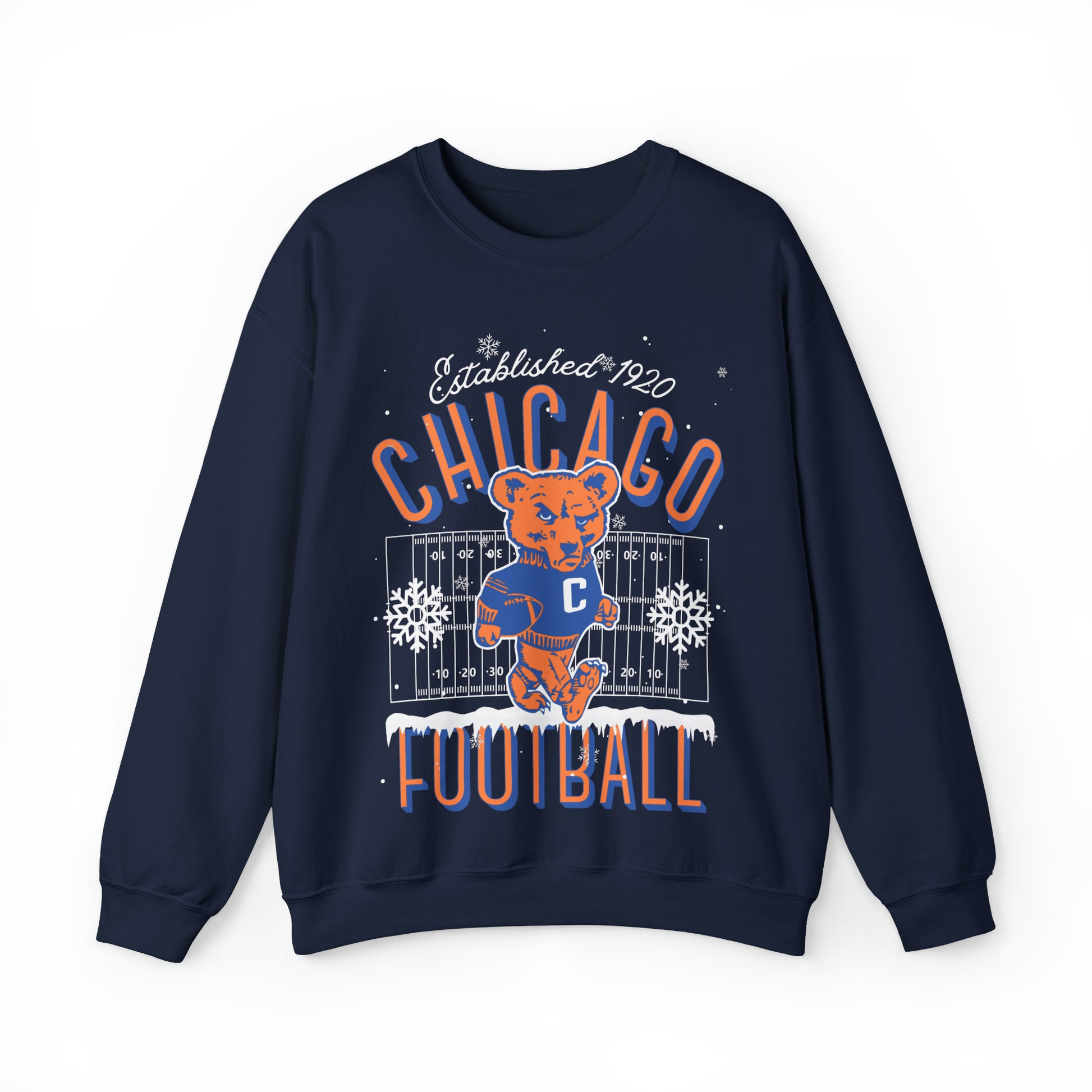 Chicago Bears Christmas Crewneck Sweatshirt - Vintage Holiday Mascot NFL Football - Men's & Women's Winter Hoodie