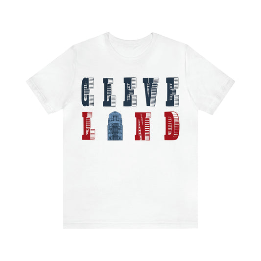 Vintage Cleveland Baseball Letters Tee Retro Short Sleeve Unisex T-Shirt