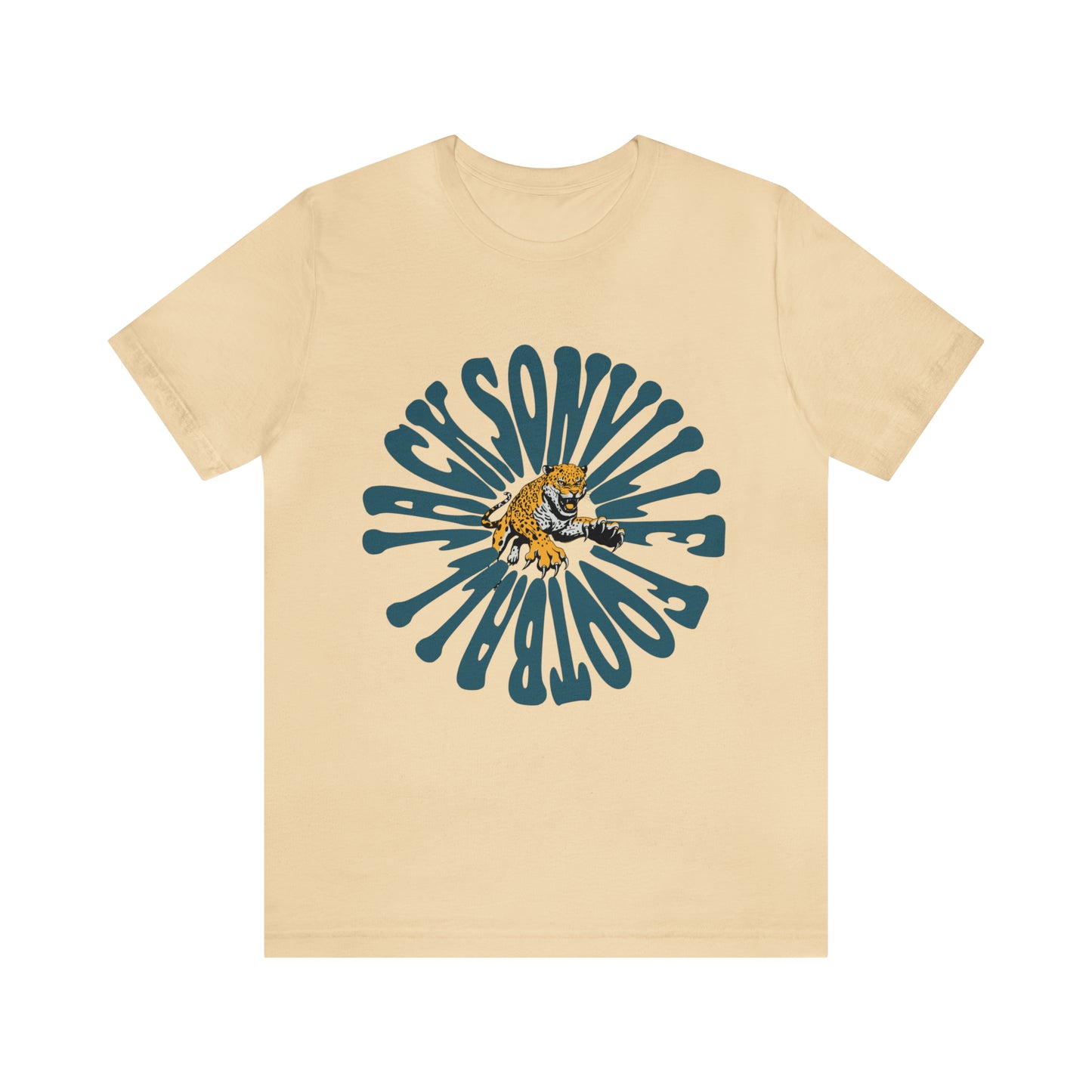 Jacksonville Jaguars Short Sleeve T-Shirt - Hippy Retro NL Football Oversized Tee - Vintage Men's & Women's T-Shirt - Design 2