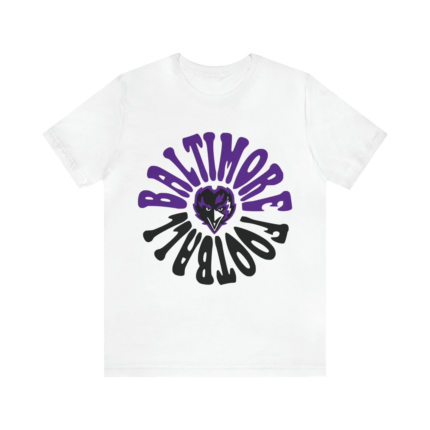 Hippy Baltimore Ravens T-Shirt - Vintage NFL Football Short Sleeve Style Tee - Retro Men's & Women's T-Shirt - Design 2