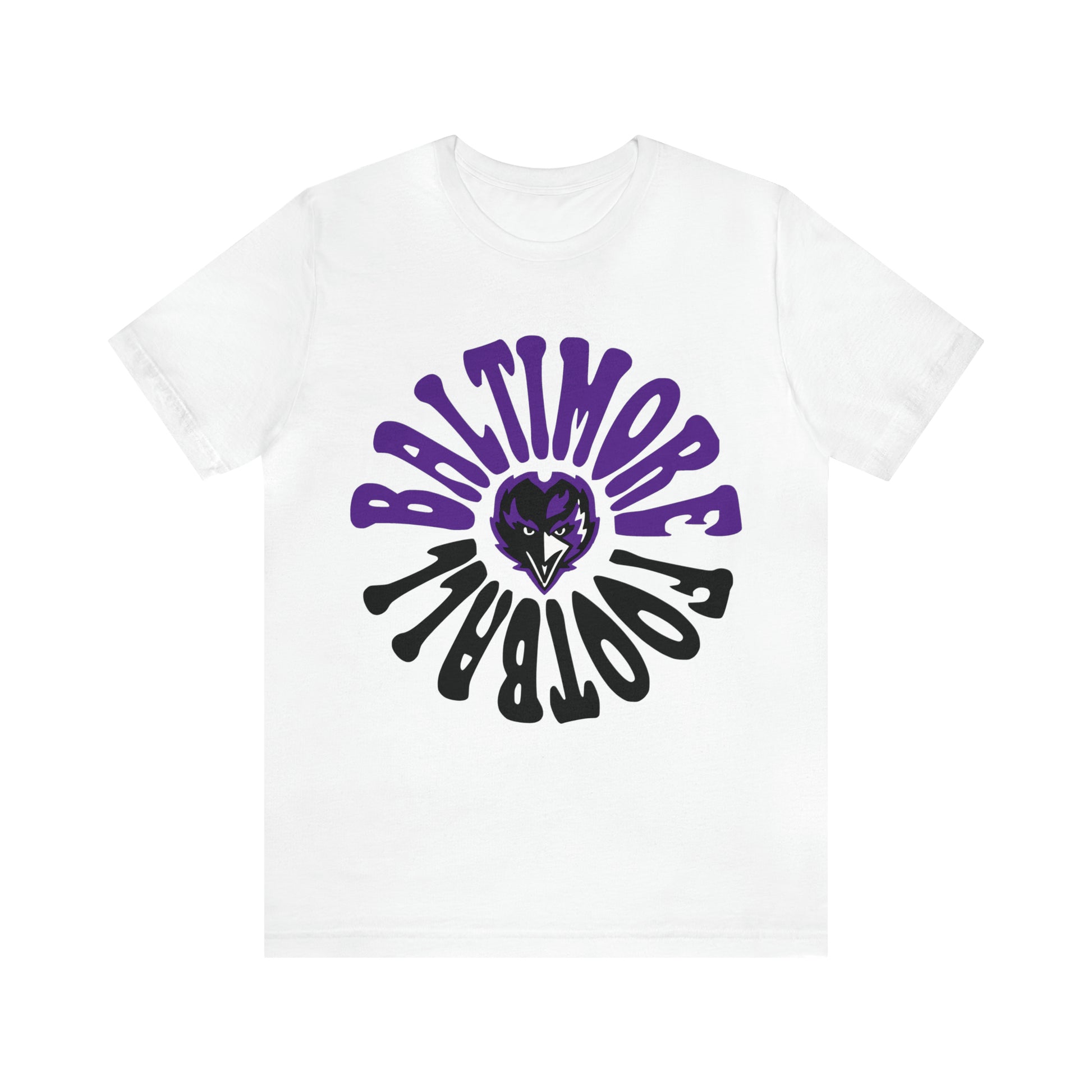 Hippy Baltimore Ravens T-Shirt - Vintage NFL Football Short Sleeve Style Tee - Retro Men's & Women's T-Shirt - Design 2