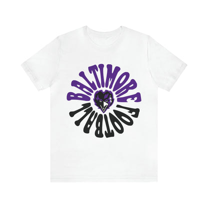 Hippy Baltimore Ravens T-Shirt - Vintage NFL Football Short Sleeve Style Tee - Retro Men's & Women's T-Shirt - Design 2