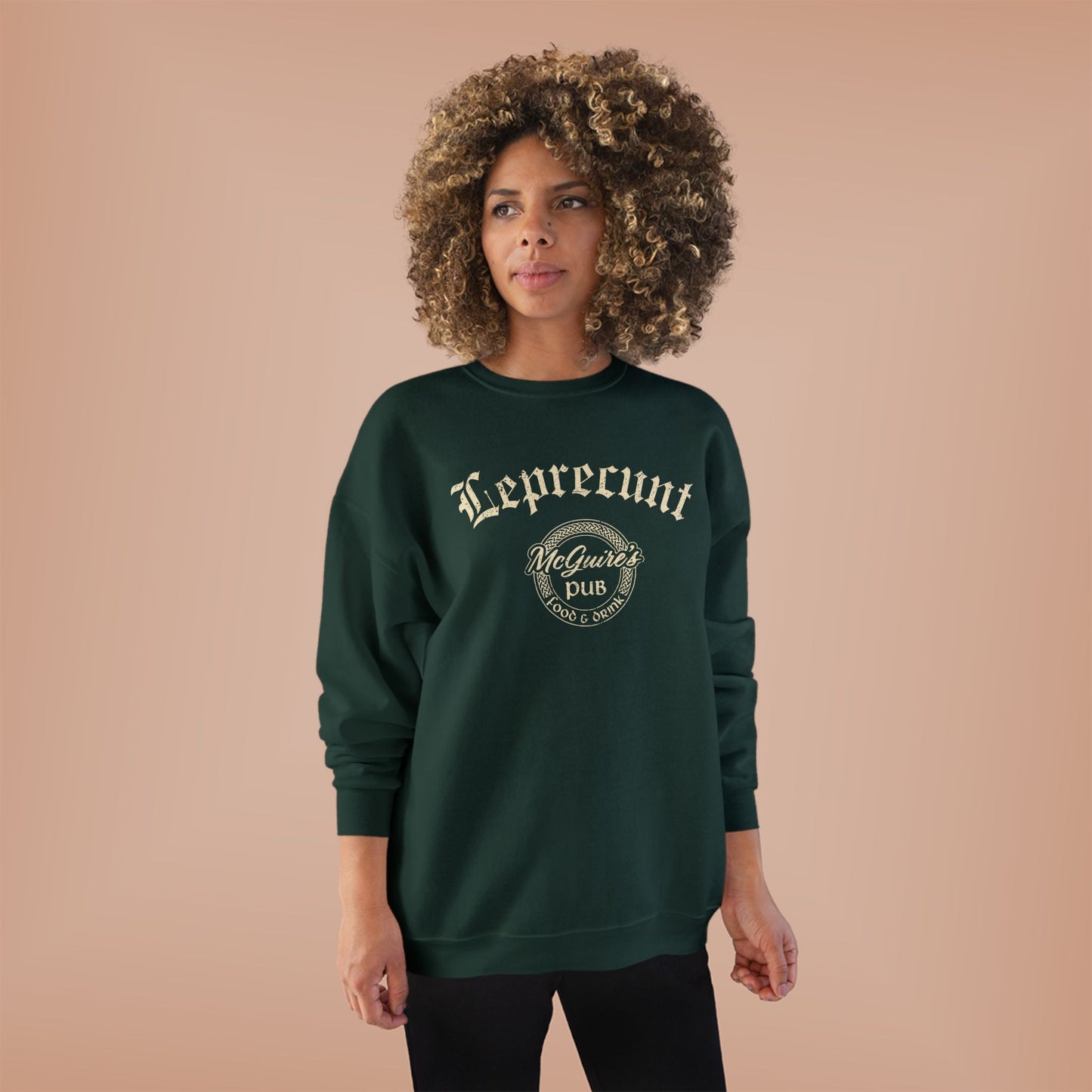 Faded Men's Unisex McGuire's Pub Sweatshirt — Faded Leprecunt Irish Pub St. Patrick's Day Crewneck
