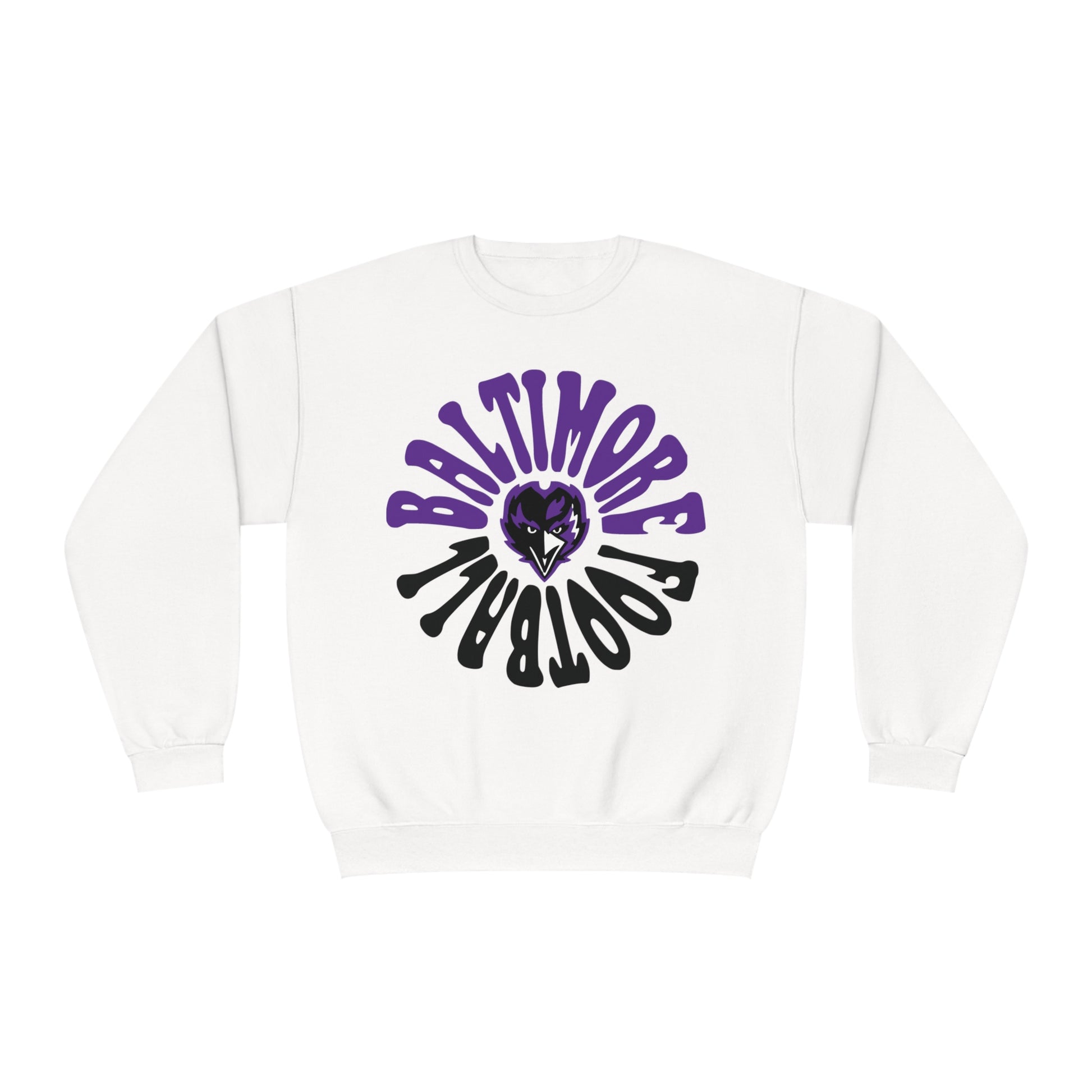 Hippy Baltimore Ravens Crewneck Sweatshirt - Vintage NFL Football Hoodie - Retro Men's & Women's NFL Football Sweatshirt - Design 2