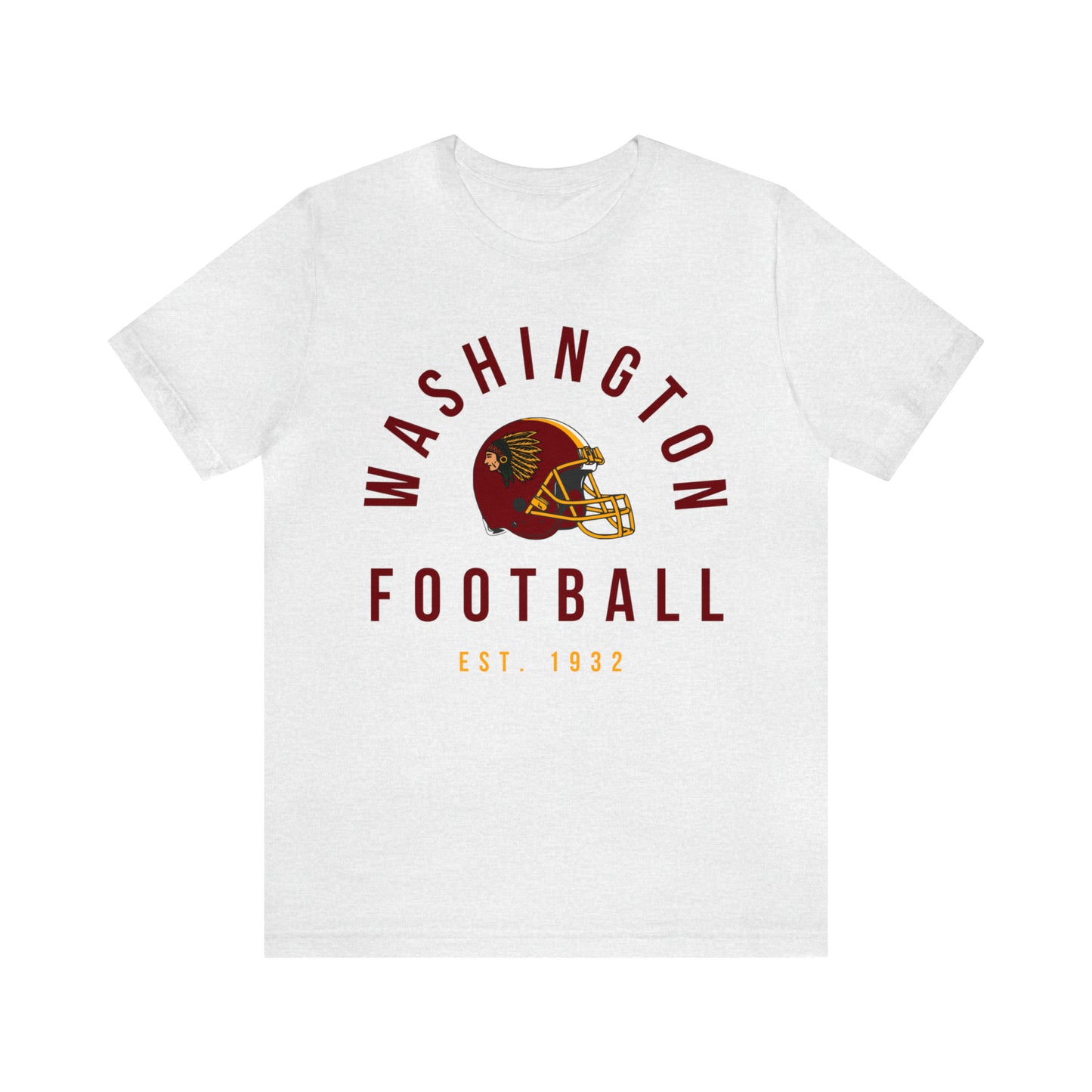 Throwback Washington Redskins Short Sleeve T-Shirt - Vintage Football Tee - Retro Commanders 70's, 80's, 90's - Design 2
