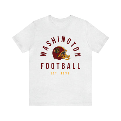 Throwback Washington Redskins Short Sleeve T-Shirt - Vintage Football Tee - Retro Commanders 70's, 80's, 90's - Design 2