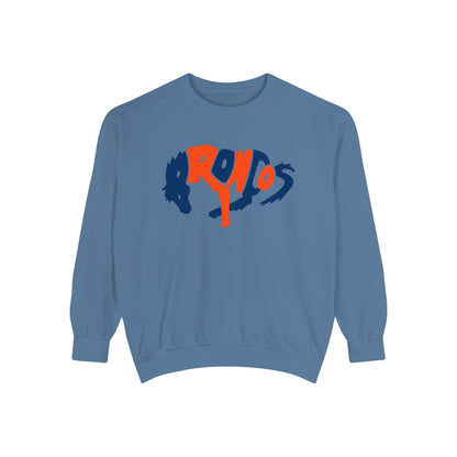 Comfort Colors Denver Broncos Crewneck Sweatshirt - Vintage Colorado Football Men's & Women's - Design 3