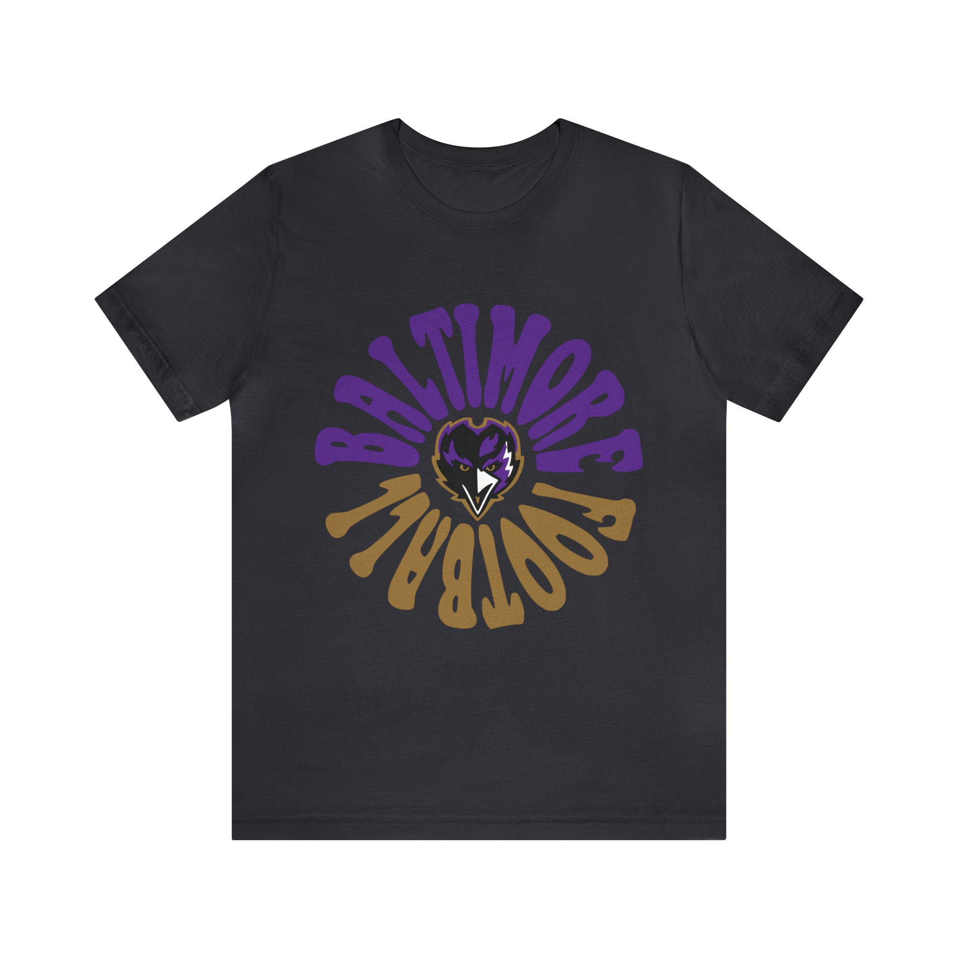 Hippy Baltimore Ravens T-Shirt - Vintage NFL Football Short Sleeve Style Tee - Retro Men's & Women's T-Shirt - Design 2