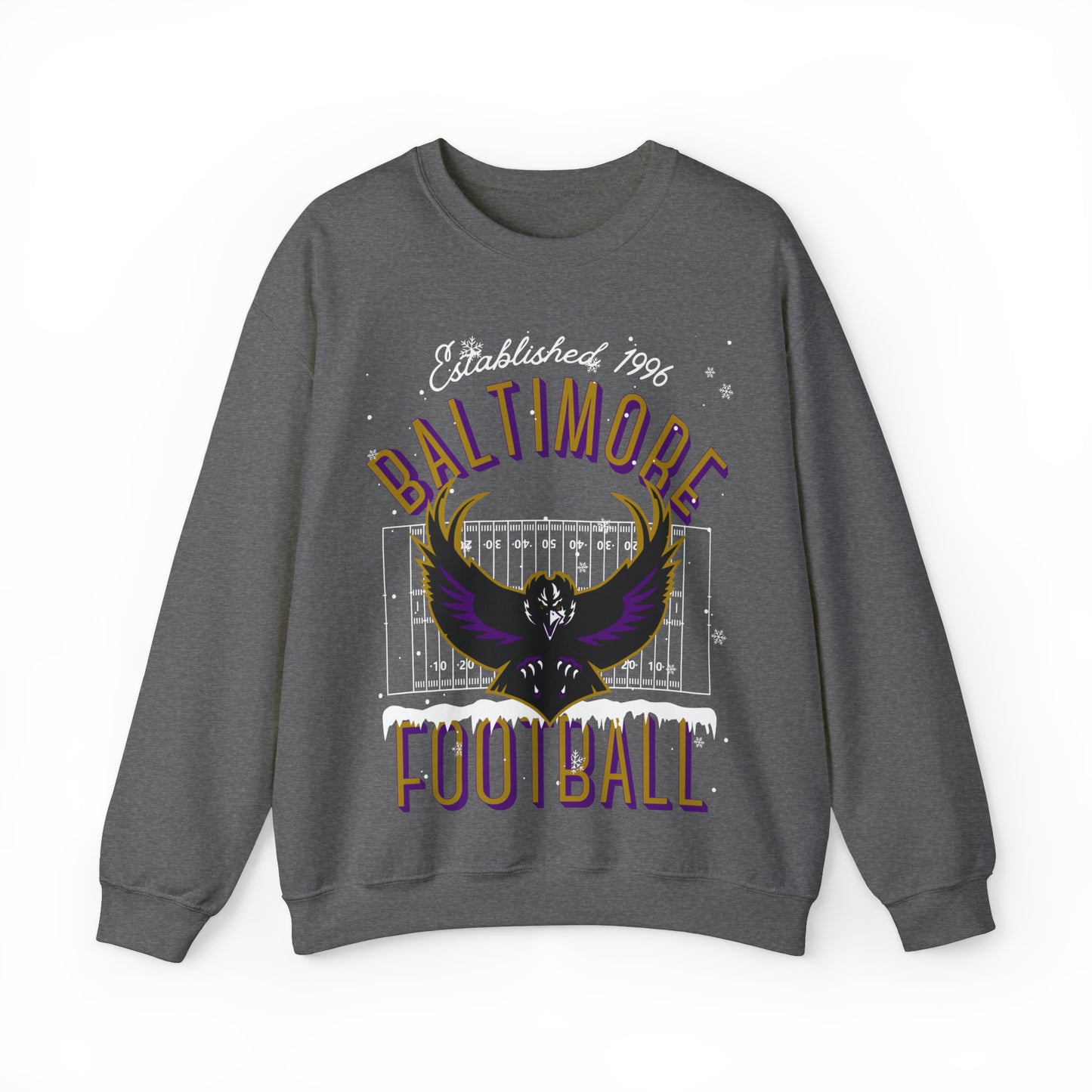 Baltimore Ravens Holiday Crewneck Sweatshirt - Vintage Christmas NFL Football Mascot - Men's & Women's Oversized Unisex Winter Hoodie
