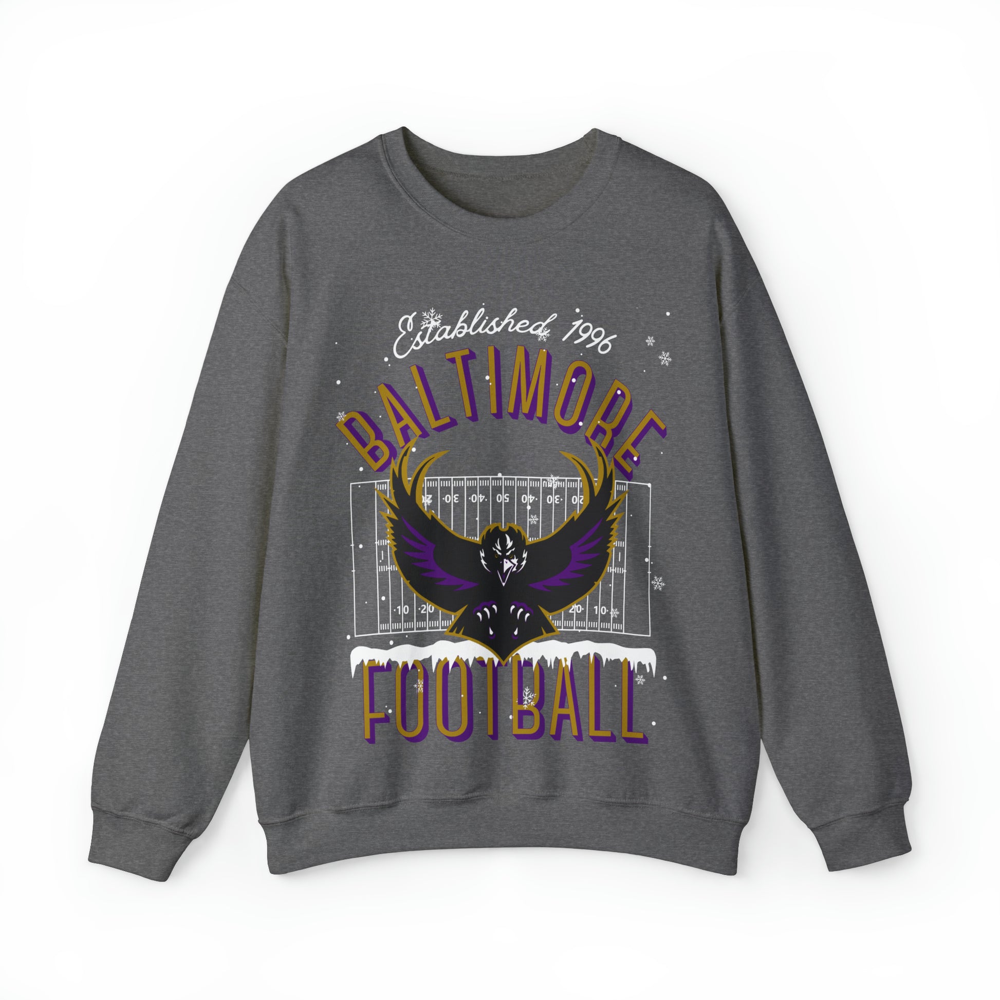 Baltimore Ravens Holiday Crewneck Sweatshirt - Vintage Christmas NFL Football Mascot - Men's & Women's Oversized Unisex Winter Hoodie