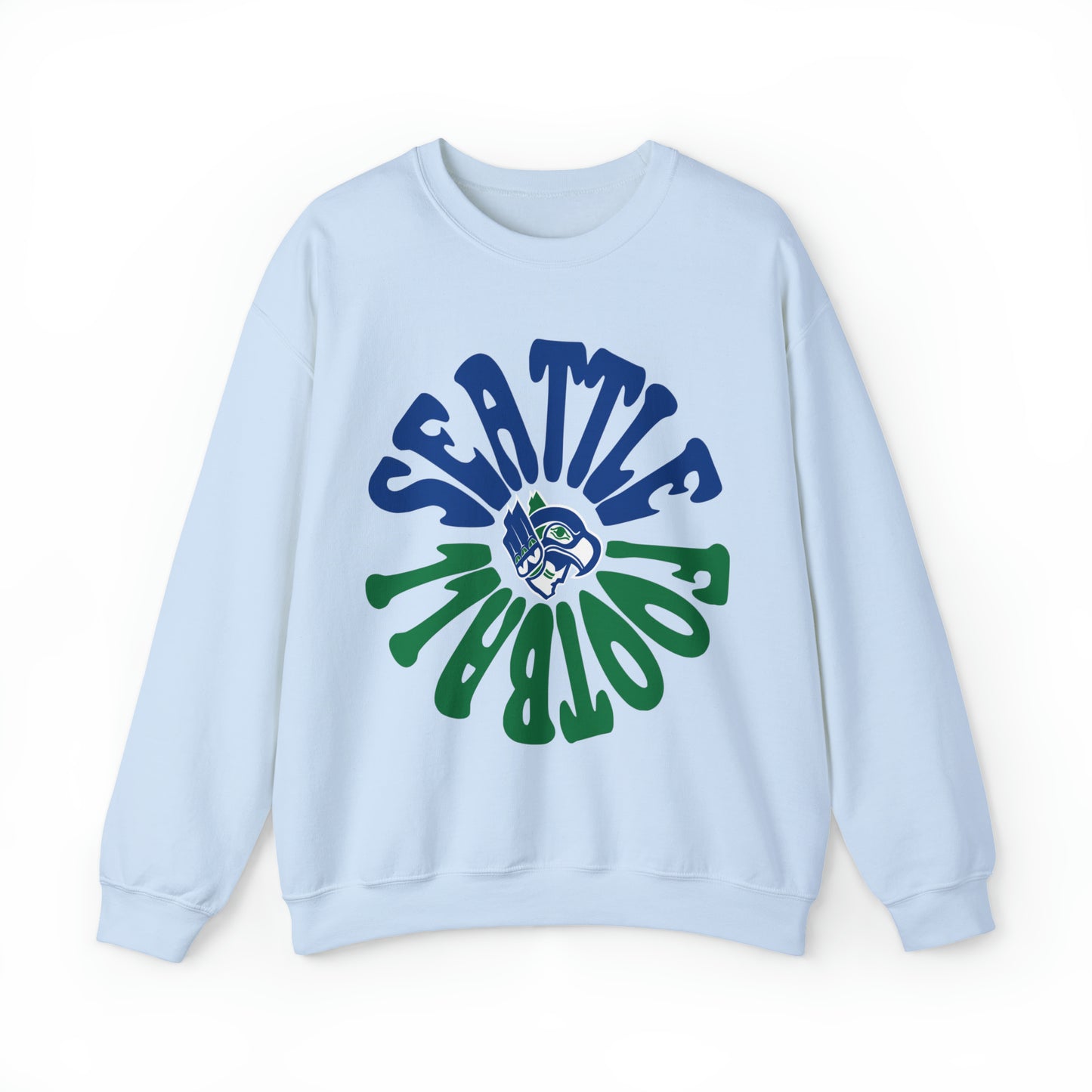 Hippy Retro Seattle Seahawks Sweatshirt - Vintage Style Football Crewneck - Men's & Women's Retro Apparel - Design 2