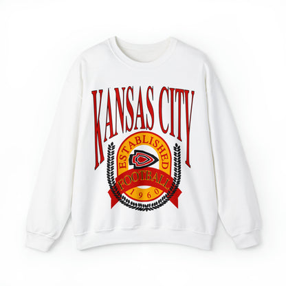 Vintage Kansas City Chiefs Sweatshirt - Retro NFL Football Chiefs Oversized Crewneck - Black Yellow Red - Design 1