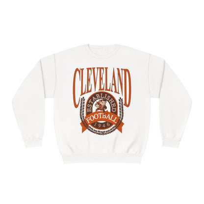 Vintage Cleveland Browns Crewneck Sweatshirt - Retro NFL Football Men's & Women's Dawg Pound Football Hoodie