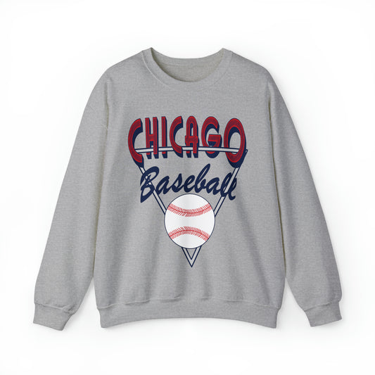 Retro Chicago Baseball Sweatshirt - Vintage Style MLB Crewneck - Men's & Women's Baseball Apparel