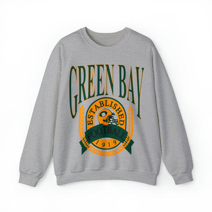 Throwback Green Bay Packers Football Sweatshirt - Vintage Unisex Retro Crewneck - Men's Women's Design 1