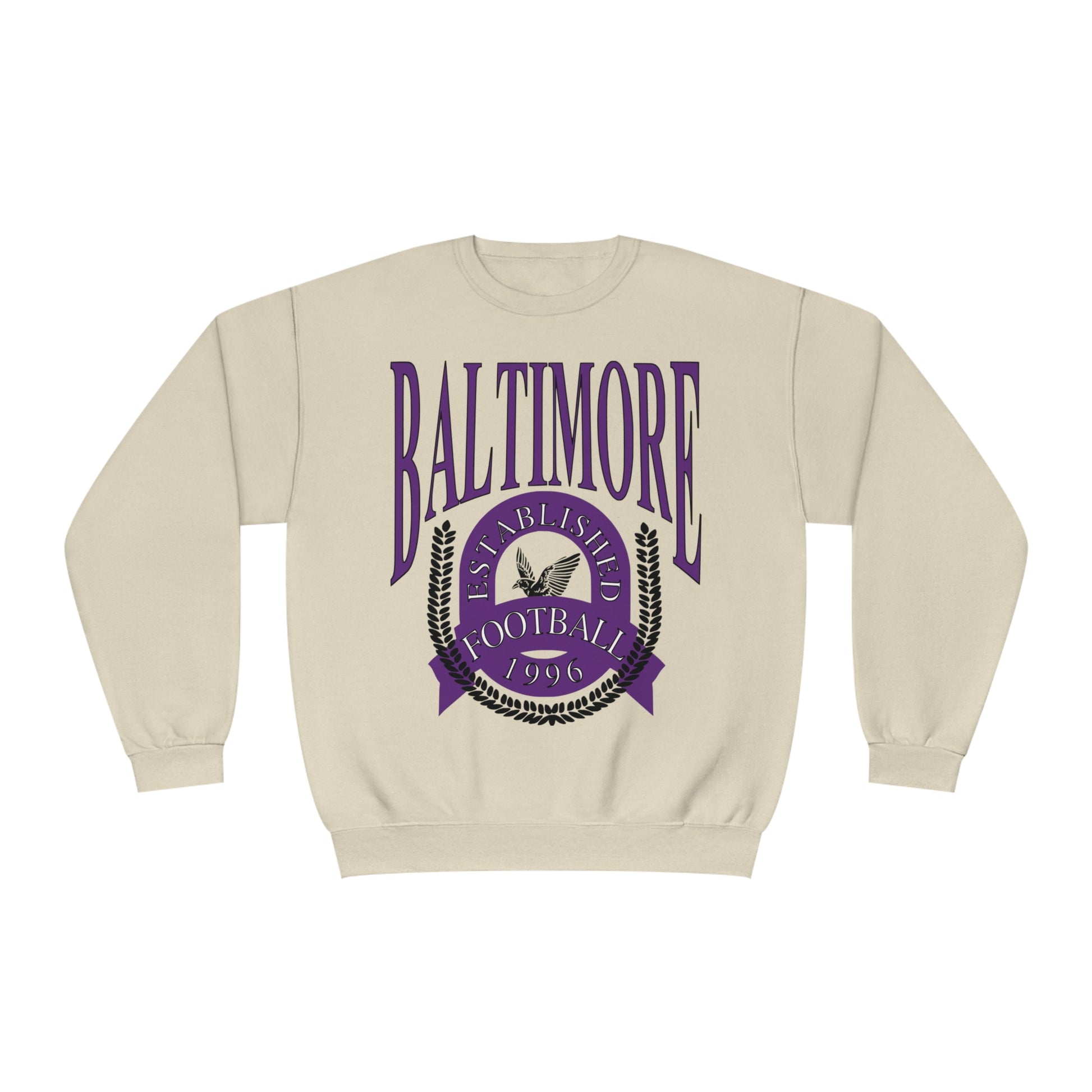 Baltimore Ravens Crewneck Sweatshirt - Vintage NFL Football Ravens Hoodie - Retro Men's & Women's Sweatshirt - Design 1