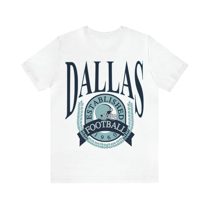Throwback Dallas Cowboys Football Tee - Vintage Football T-Shirt - Short Sleeve Oversized Men's & Women's Unisex Apparel - Design 1
