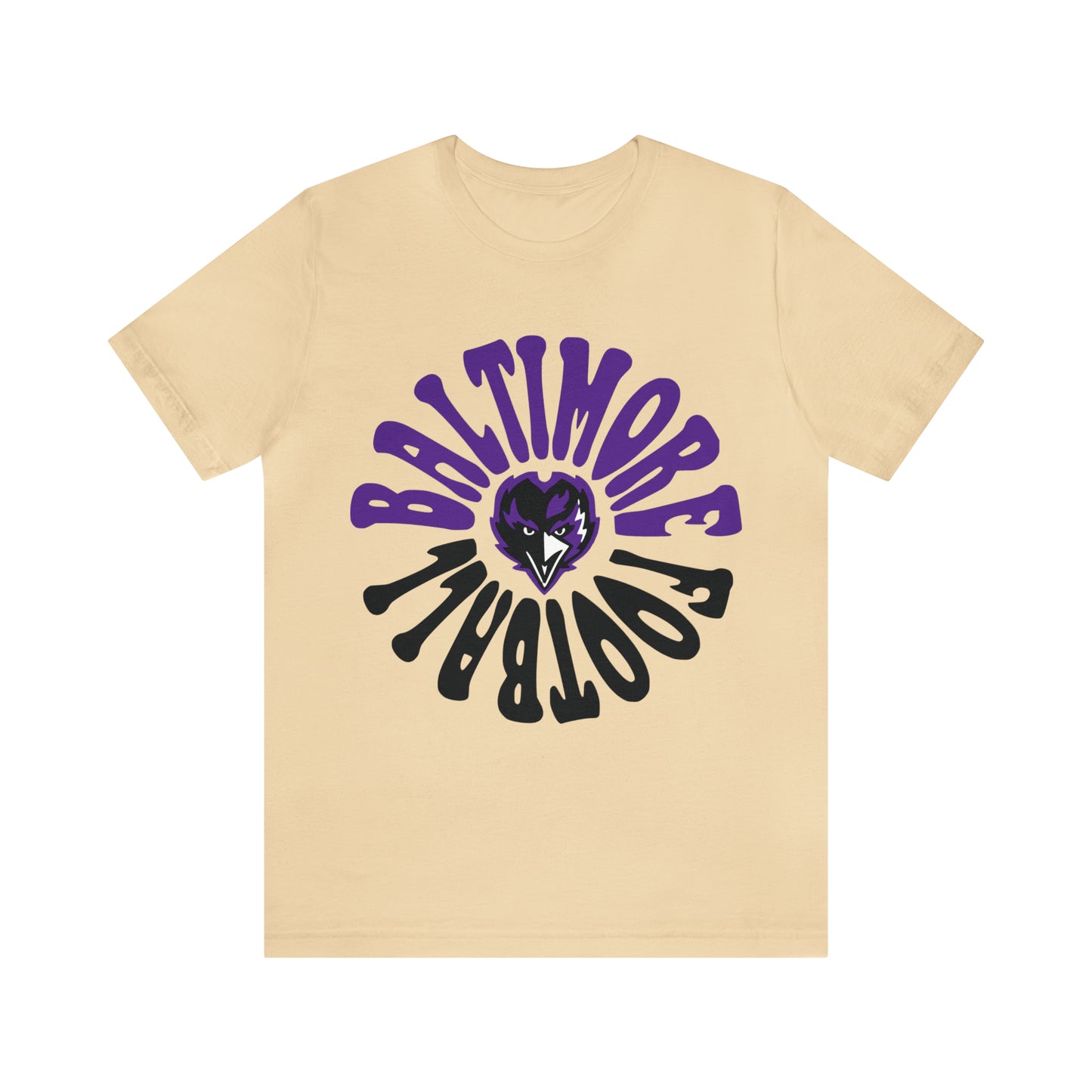 Hippy Baltimore Ravens T-Shirt - Vintage NFL Football Short Sleeve Style Tee - Retro Men's & Women's T-Shirt - Design 2