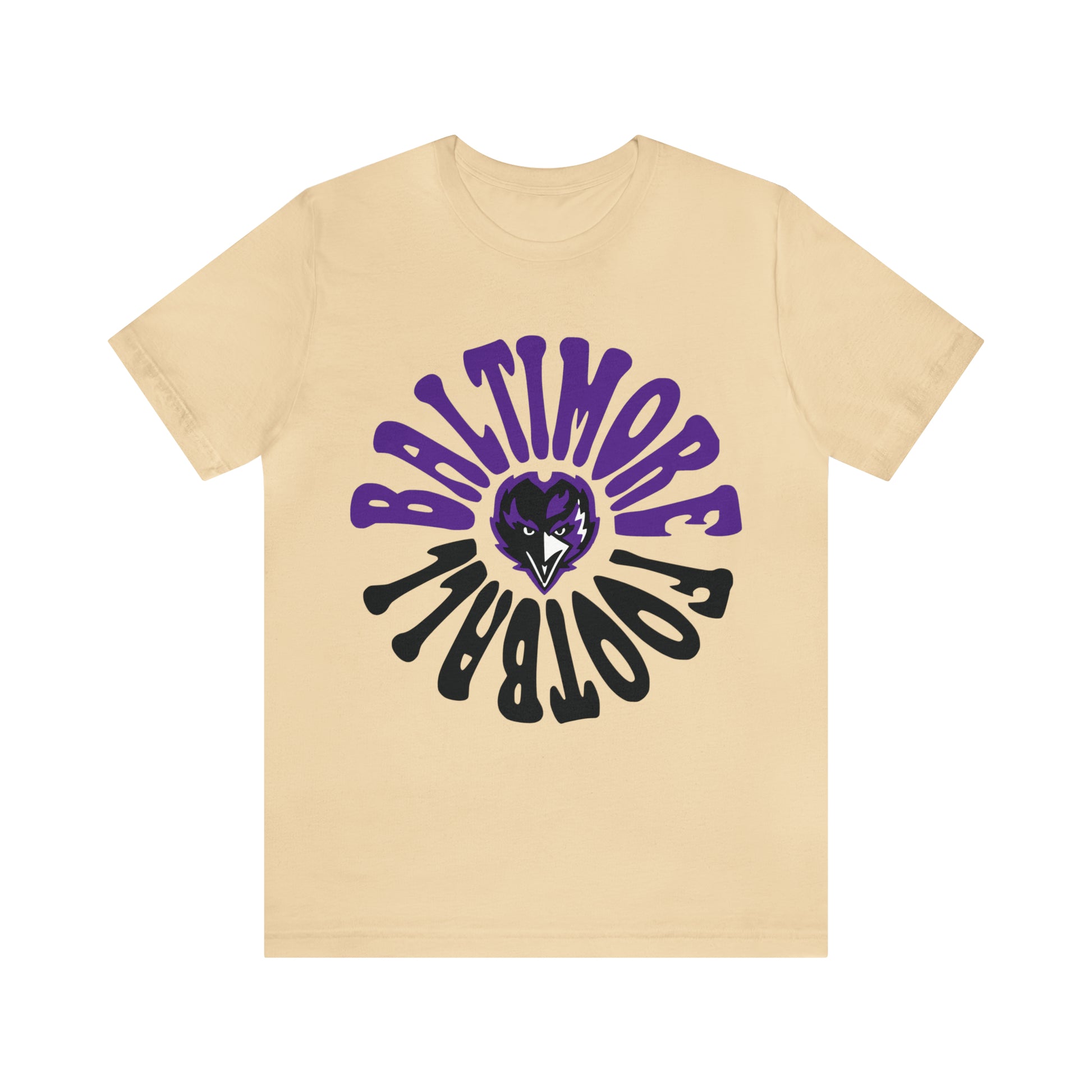 Hippy Baltimore Ravens T-Shirt - Vintage NFL Football Short Sleeve Style Tee - Retro Men's & Women's T-Shirt - Design 2