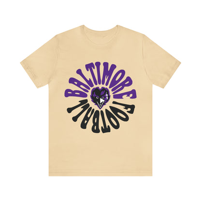 Hippy Baltimore Ravens T-Shirt - Vintage NFL Football Short Sleeve Style Tee - Retro Men's & Women's T-Shirt - Design 2