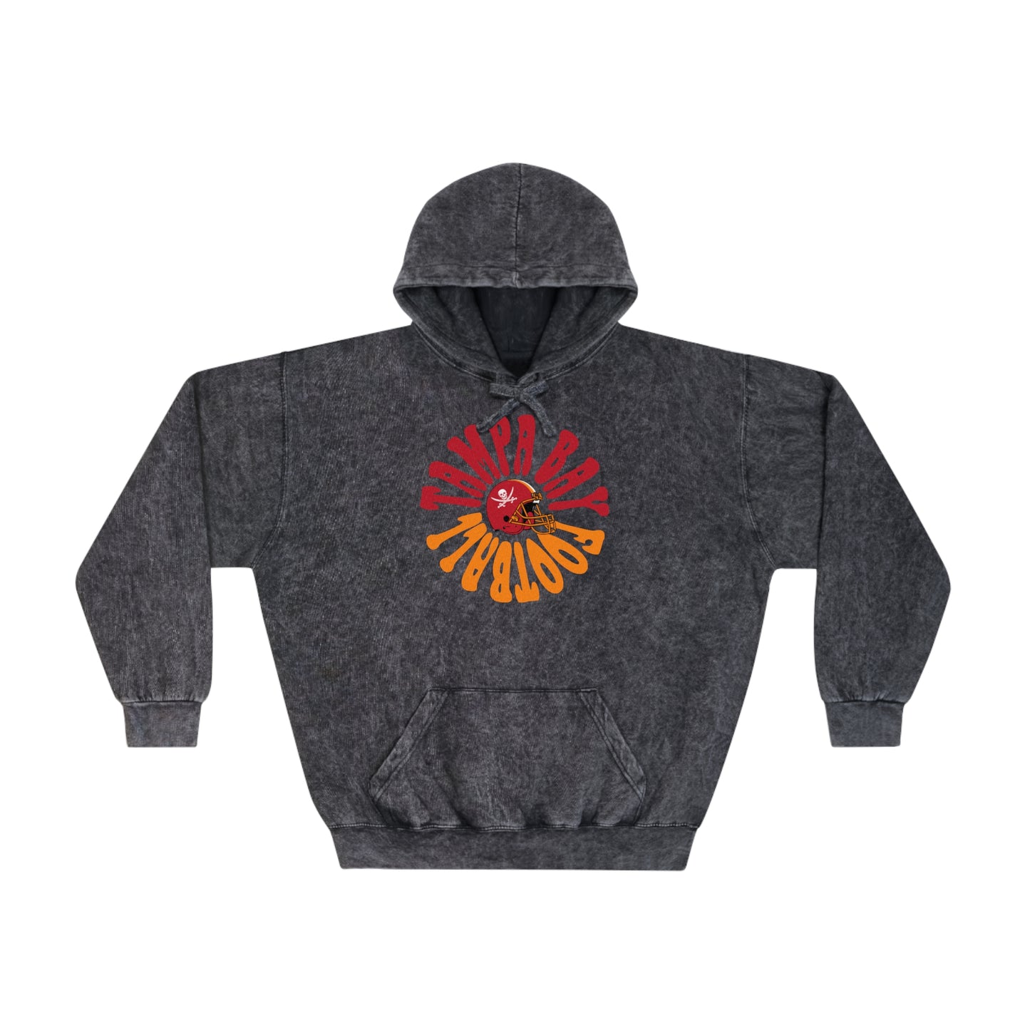 Mineral Wash Hippy Retro Tampa Bay Buccaneers Hoodie - Vintage Men's & Women's Tie Dye Football Sweatshirt - Design 2