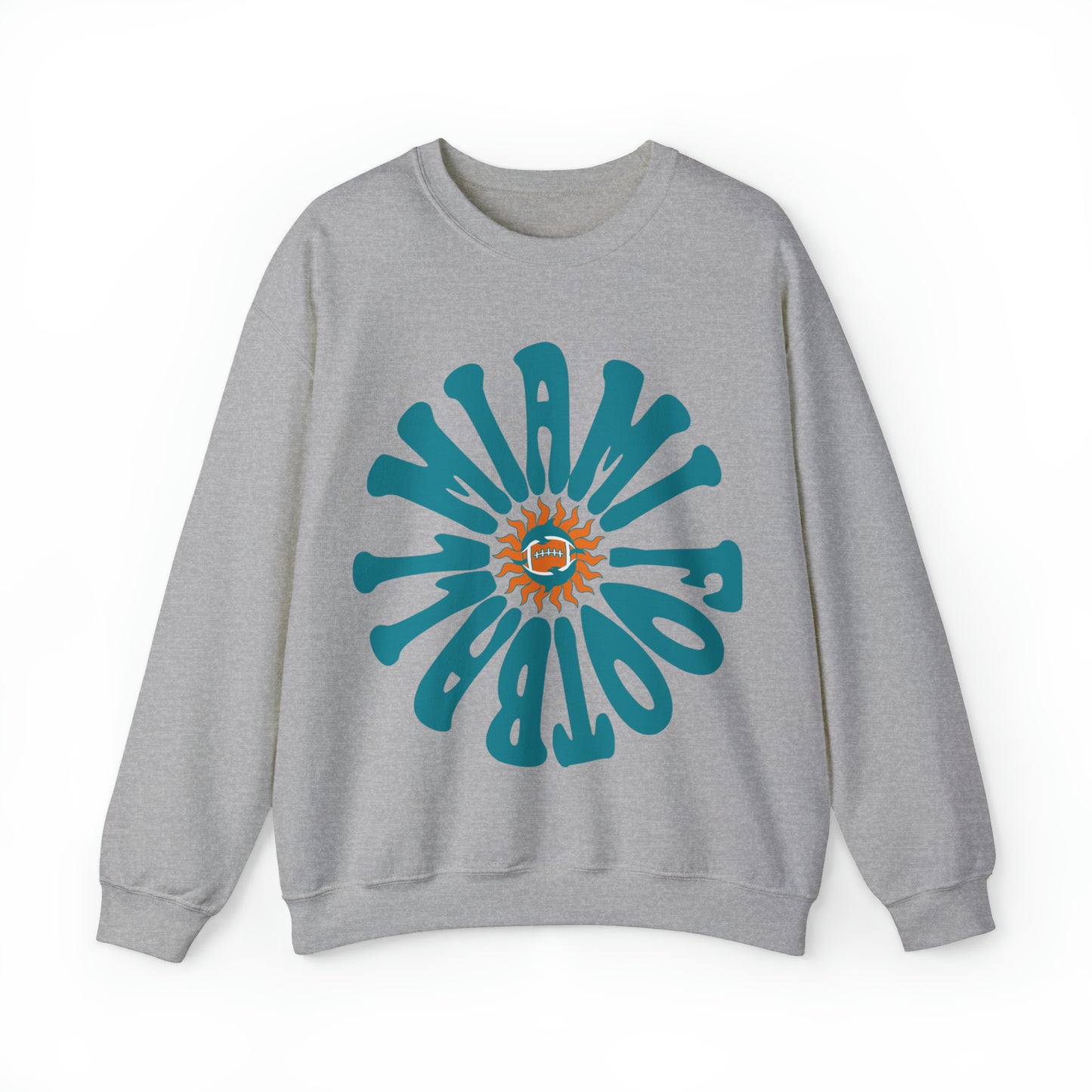 Hippy Retro Miami Dolphins Sweatshirt - Vintage Unisex Football Crewneck  - Men's Women's Unisex Apparel - Design 2