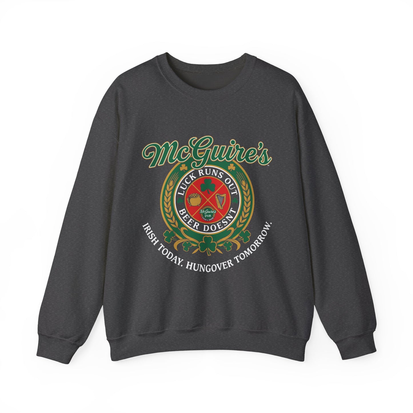 Men''s Unisex McGuire's Pub Sweatshirt — Vintage Logo Irish Pub St. Patrick's Day Crewneck
