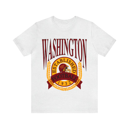 90's Washington Commanders Short Sleeve T-Shirt - Vintage Football Tee - Retro Redskins 70's, 80's, 90's - Design 1