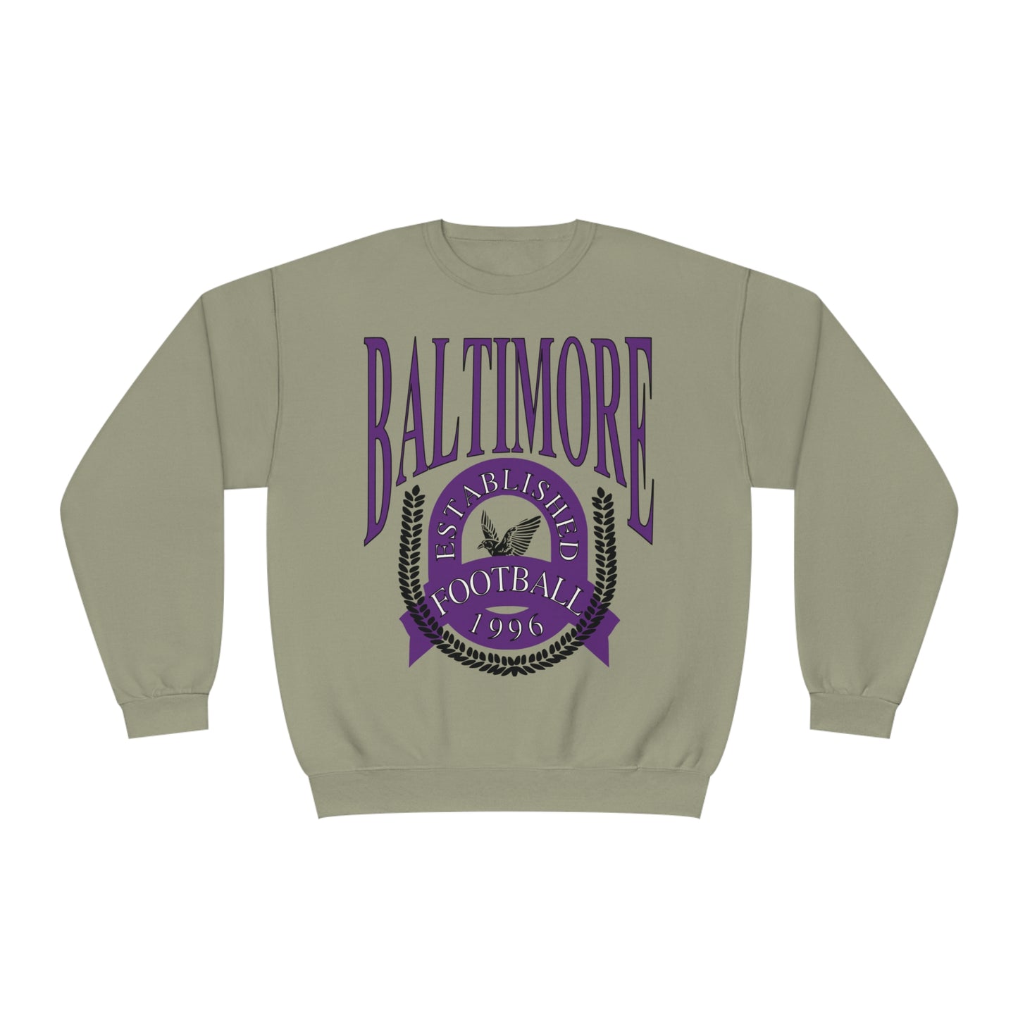 Baltimore Ravens Crewneck Sweatshirt - Vintage NFL Football Ravens Hoodie - Retro Men's & Women's Sweatshirt - Design 1