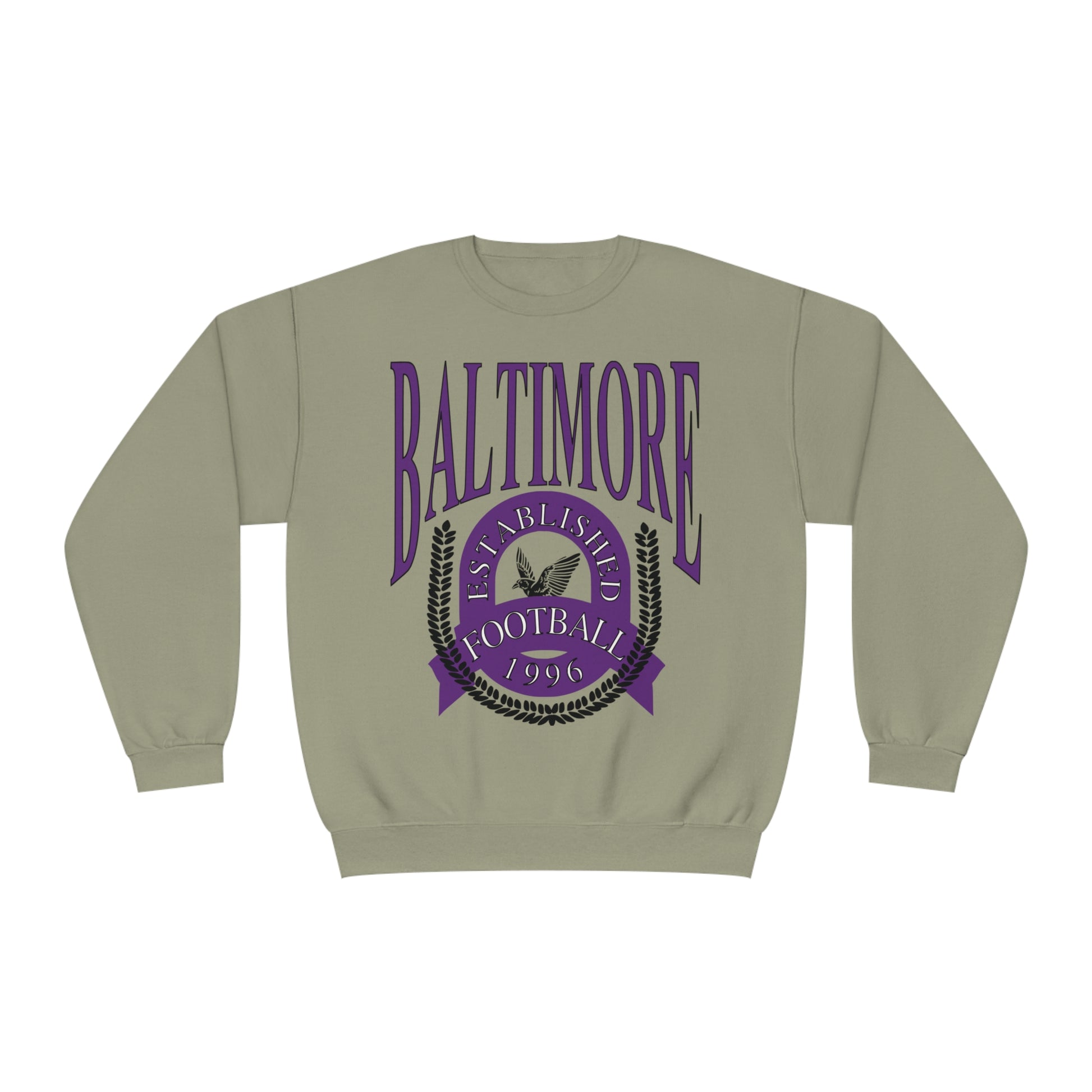 Baltimore Ravens Crewneck Sweatshirt - Vintage NFL Football Ravens Hoodie - Retro Men's & Women's Sweatshirt - Design 1