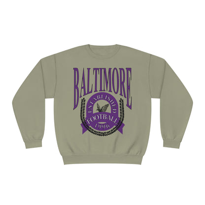 Baltimore Ravens Crewneck Sweatshirt - Vintage NFL Football Ravens Hoodie - Retro Men's & Women's Sweatshirt - Design 1