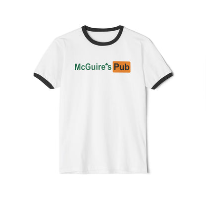 Men's Unisex Guinness Pub Ringer Tee — "McGuire's Pub" Logo