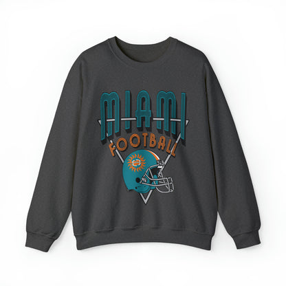 Vintage Miami Dolphins Football Sweatshirt - Vintage Style Football Crewneck - Men's & Women's Football Apparel