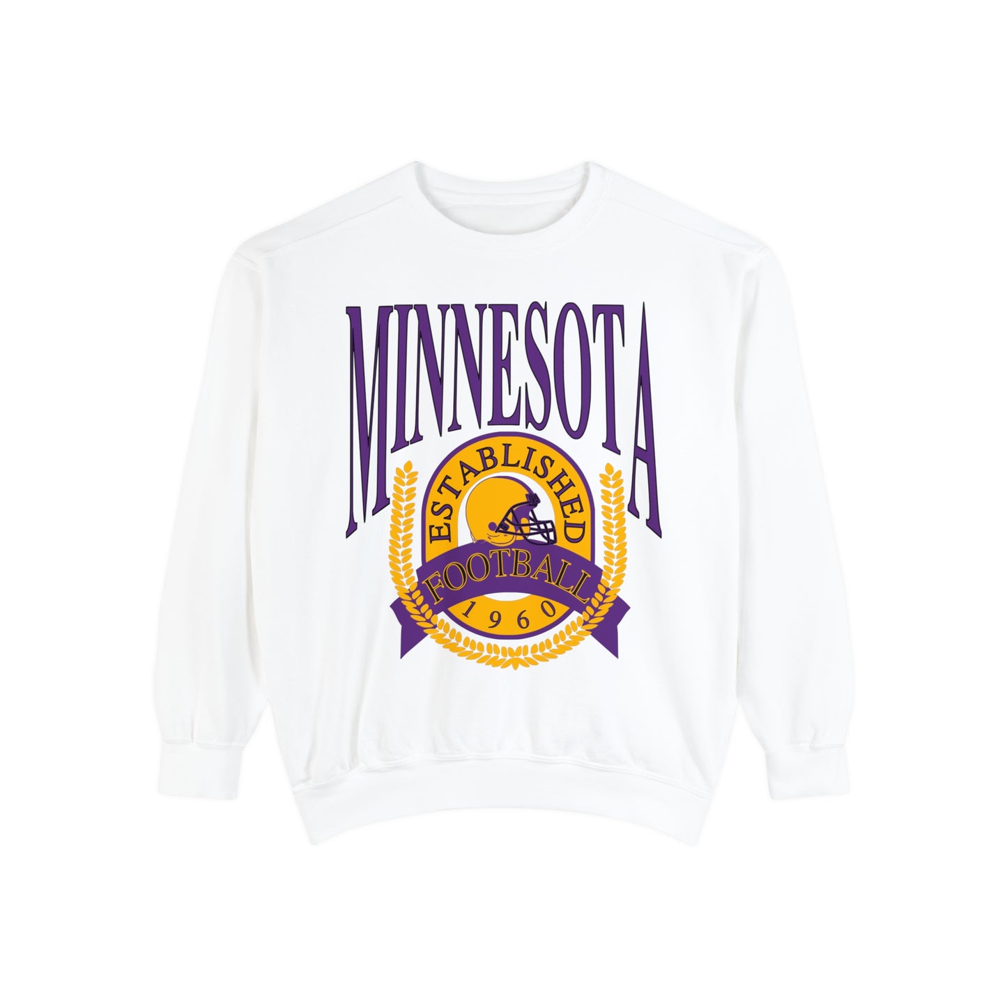 Comfort Colors - Purple Yellow Minnesota Vikings Football Crewneck - Pastel NFL Vintage Sweatshirt Men & Women - Design 1