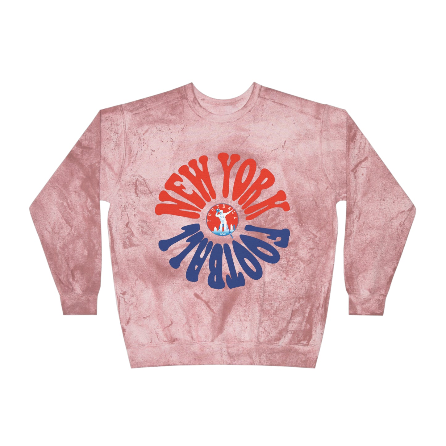 Tie Dye Hippy Retro New York Giants Football Sweatshirt - Vintage Style Football Crewneck - Men's & Women's Football Apparel