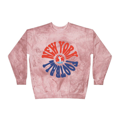Tie Dye Hippy Retro New York Giants Football Sweatshirt - Vintage Style Football Crewneck - Men's & Women's Football Apparel